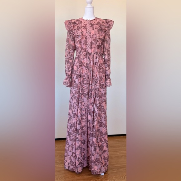 Ted Baker Pink Floral Long Sleeve Dress - sanvalentin.cl